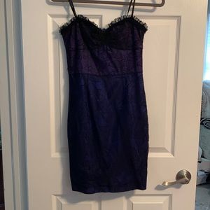 Strapless lace cocktail dress